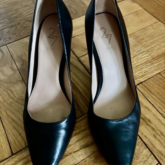 27 EDIT Naturalizer Alanna Pointed Toe Pump 6.5 Black Leather Retails $130 - Picture 4 of 5